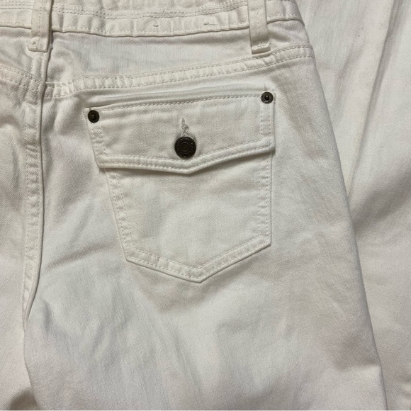 Banana Republic Women's White Stretch Flare Jeans Size 10 Casual Denim Spring - Picture 5 of 6